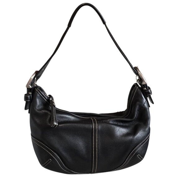 Coach Black Leather Y2K Mini Soho Hobo Shoulder Bag Purse 10.5"x6"x2" - Picture 1 of 10